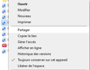 Ingenious Tech - OneDrive Menu Partager