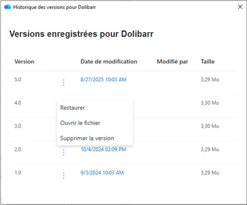 Ingenious Tech - OneDrive Restaurer une version