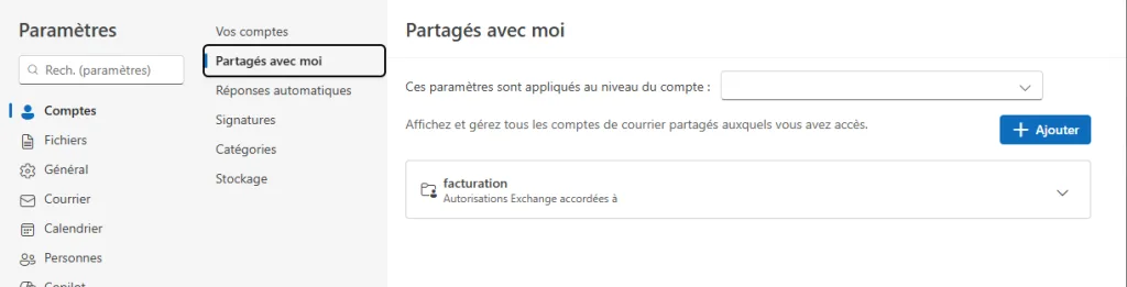 Ingenious Tech - Outlook Compte Boîte Partagées avec Moi